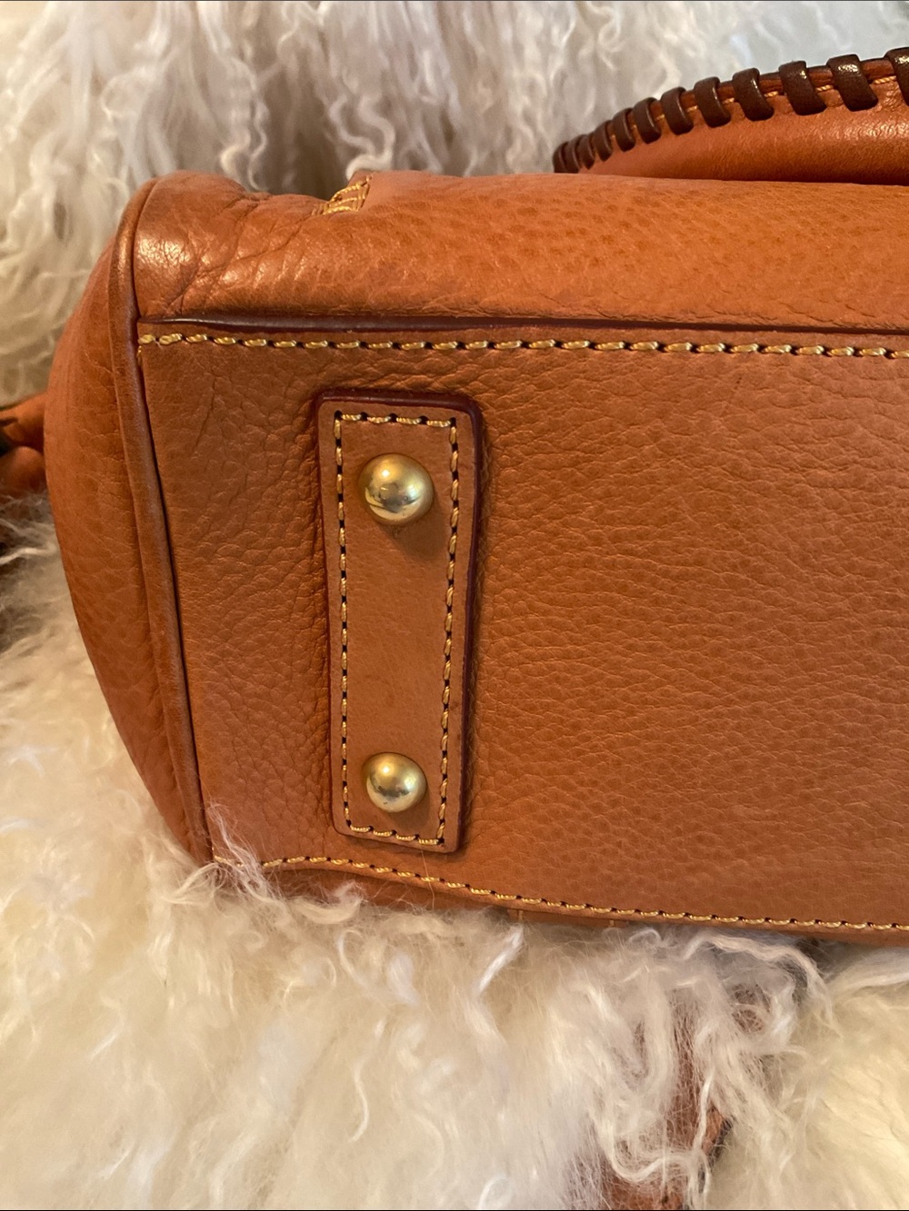 Dooney & Bourke Florentine Tan Leather Satchel - Picture 9 of 9